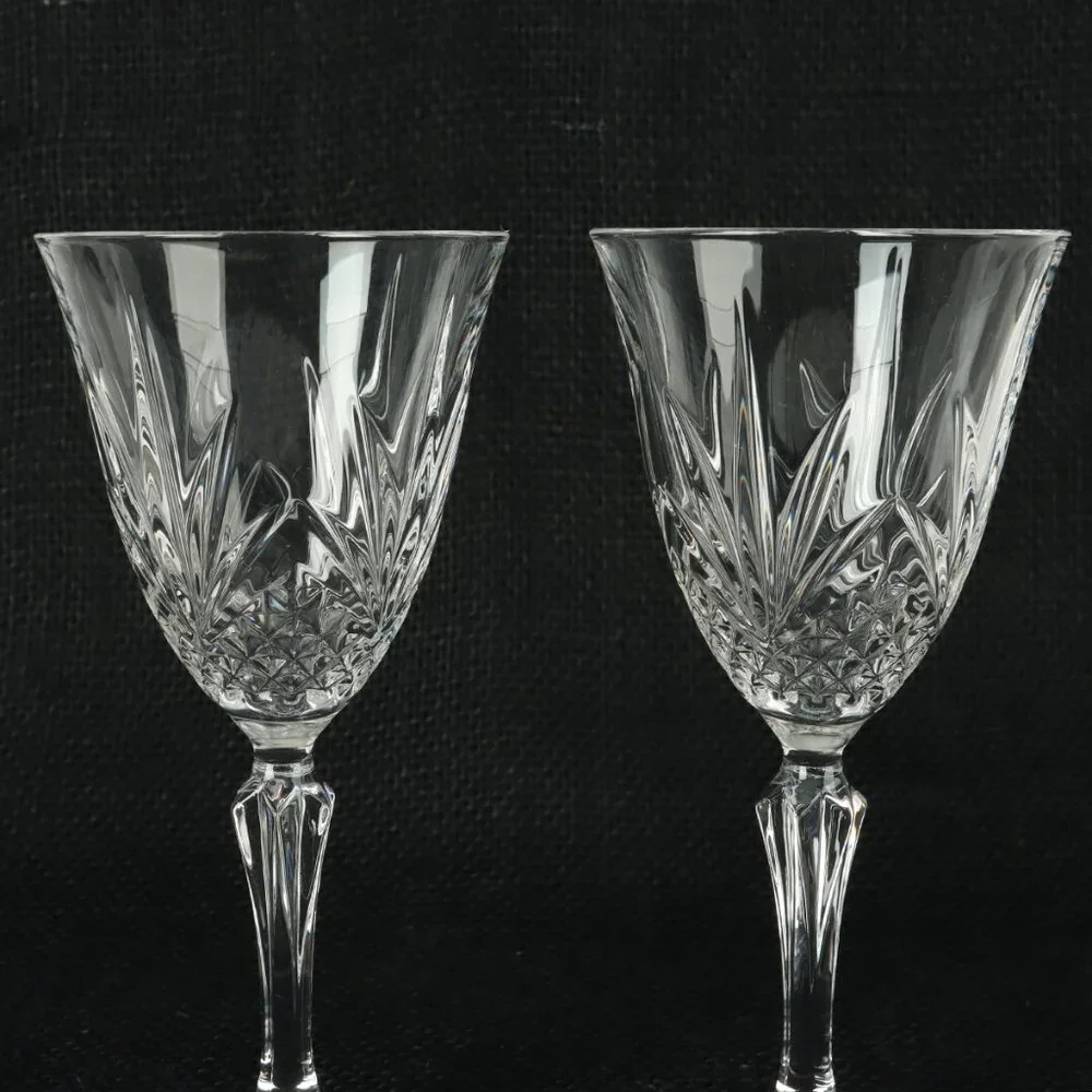 Vintage Wine Glass Salzburg by CRISTAL DE FLANDRE Set of Two